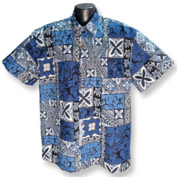 Hawaiian  tapa bark cloth Hawaiian shirt